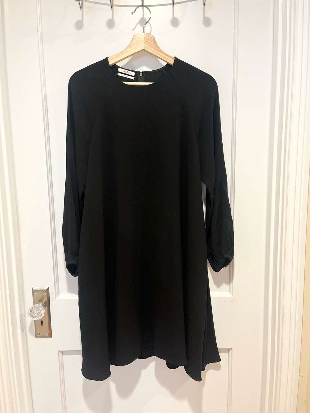 CO Essentials Black Long Sleeve Crepe Dress Medium